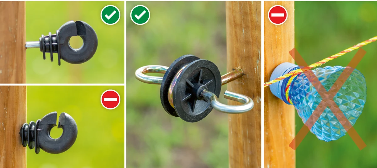 Metode recomandate și nerecomandate pentru montarea izolatorilor gardului electric