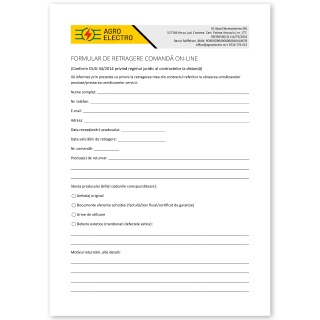 Formular de retragere comandă