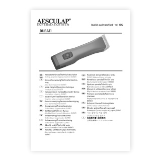 Manual de utilizare Aesculap DuratiVet Manual de utilizare Aesculap DuratiVet