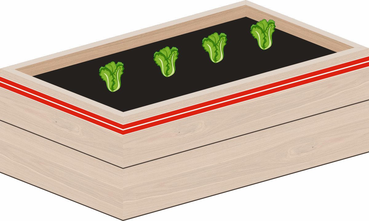 Banda gardului electric aplicată pe pat vegetal înălțat
