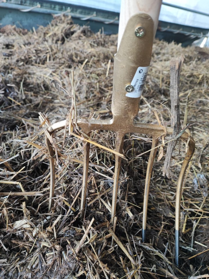 Recenzie produs - Furcă de bălegar cu 5 coarne, fără coadă, 24 × 31 cm - agroelectro.ro