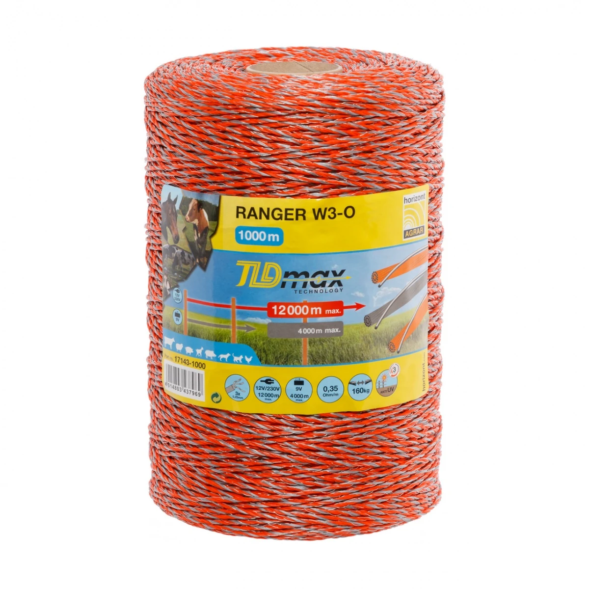 Fir gard electric - 1000 m - 160 kg - 0,35 Ω/m