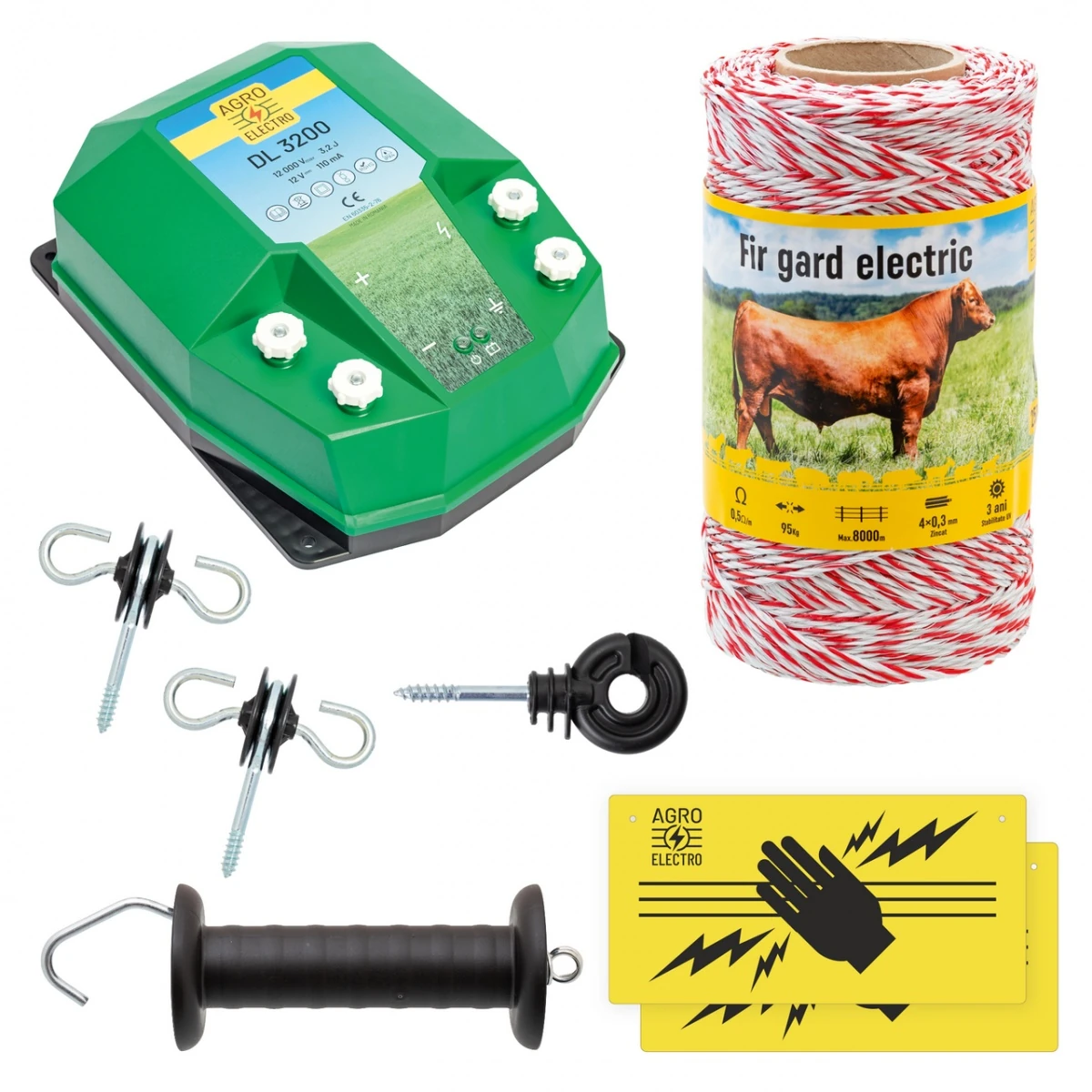Pachet de bază gard electric 250 m, 3,2 Joule, pentru animale domestice :: 250 m