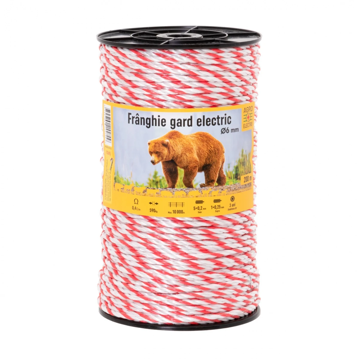 Frânghie gard electric - 200 m - 590 kg - 0,4 Ω/m