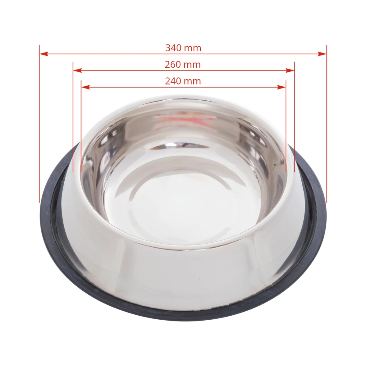 Castron din inox pentru câini, Ø26 cm, 2800 ml :: Ø26 cm, 2800 ml