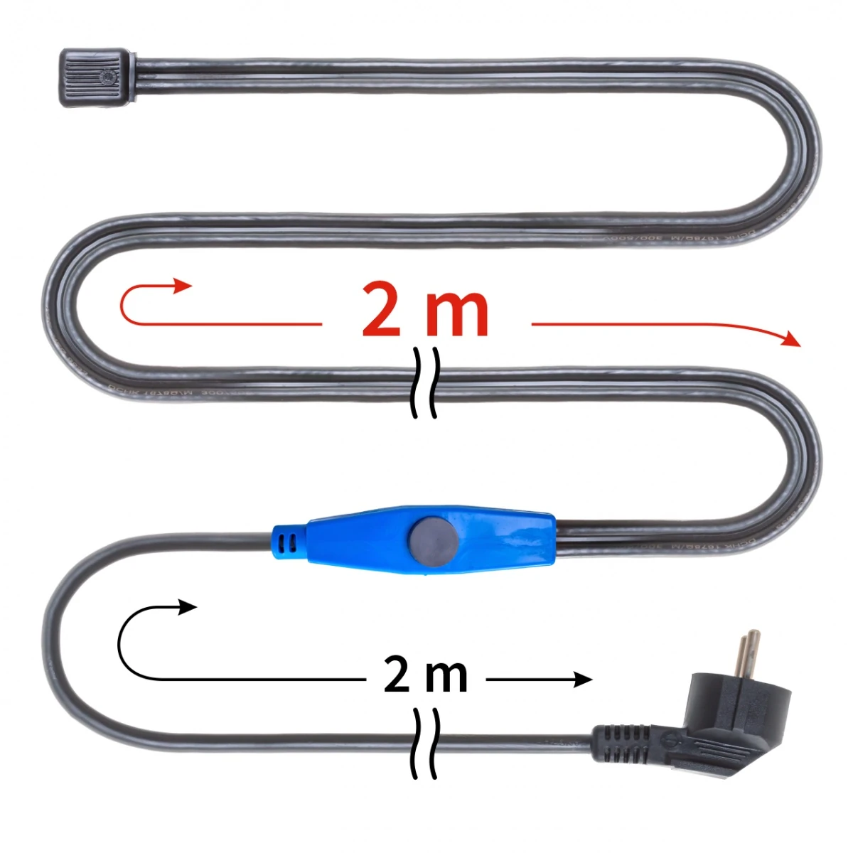 Cablu anti-îngheț cu termostat, 2 m