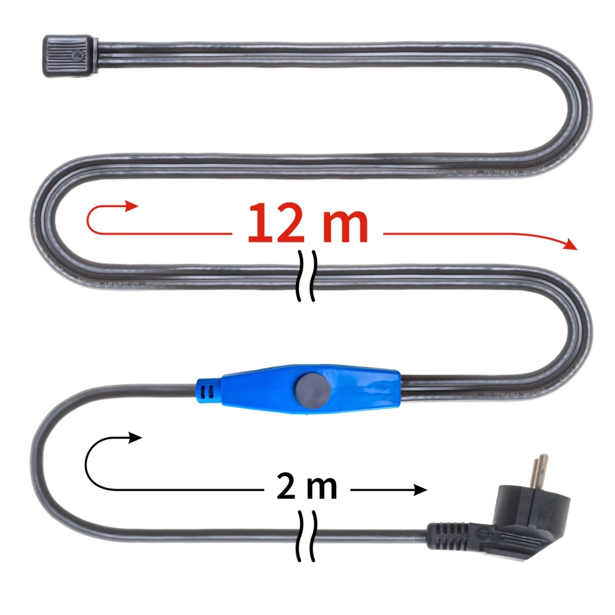 Cablu anti-îngheț cu termostat, 12 m