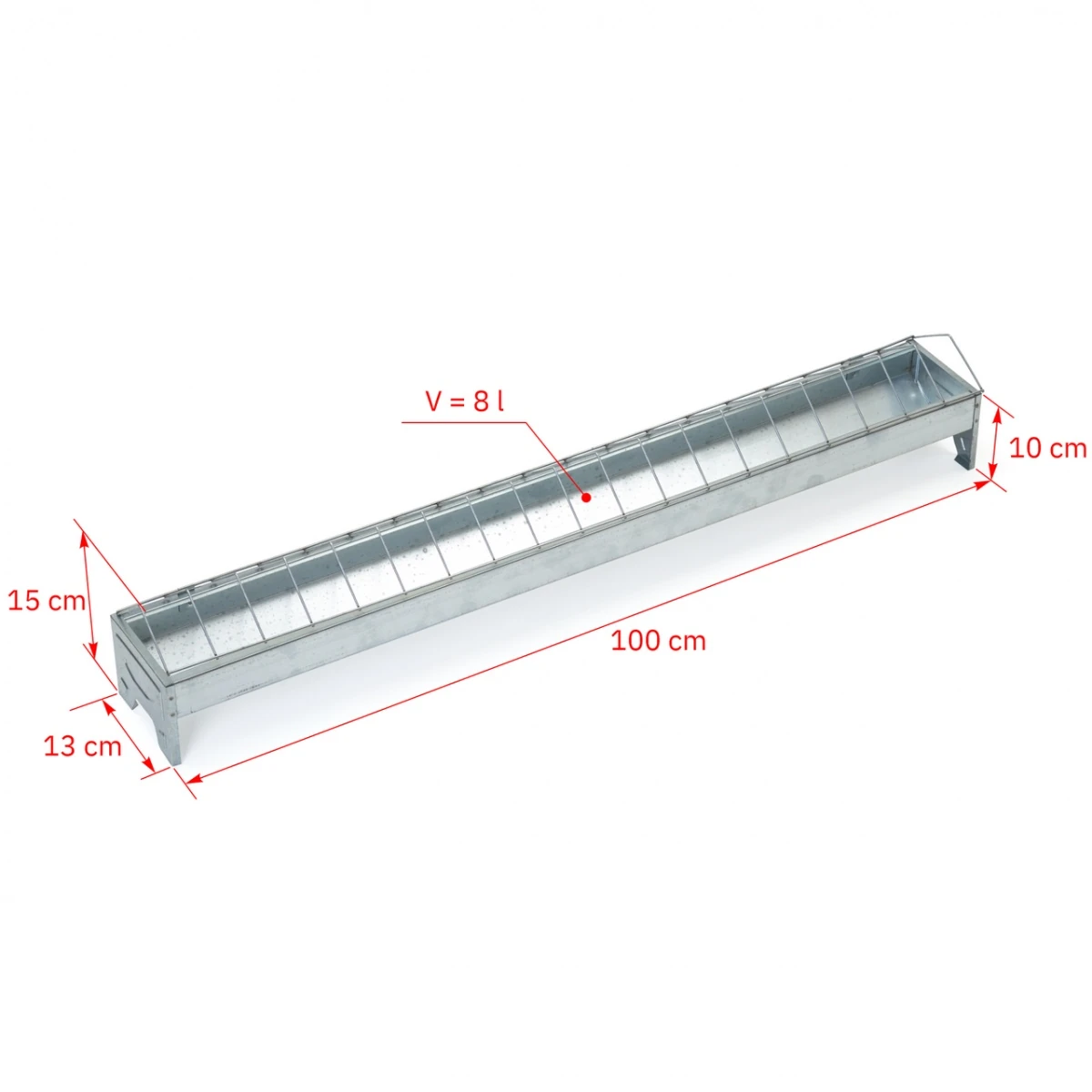 Hrănitoare pentru pui din metal galvanizat, 100 cm