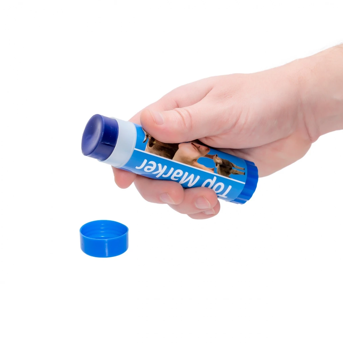 Creion albastru pentru marcarea animalelor pe termen scurt, TopMarker, 60 ml :: Albastru