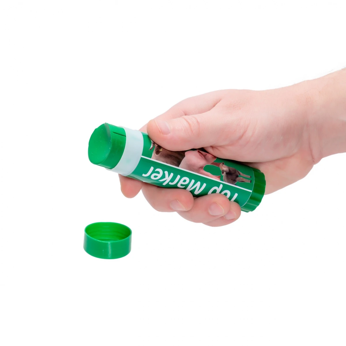 Creion verde pentru marcarea animalelor pe termen scurt, TopMarker, 60 ml :: Verde