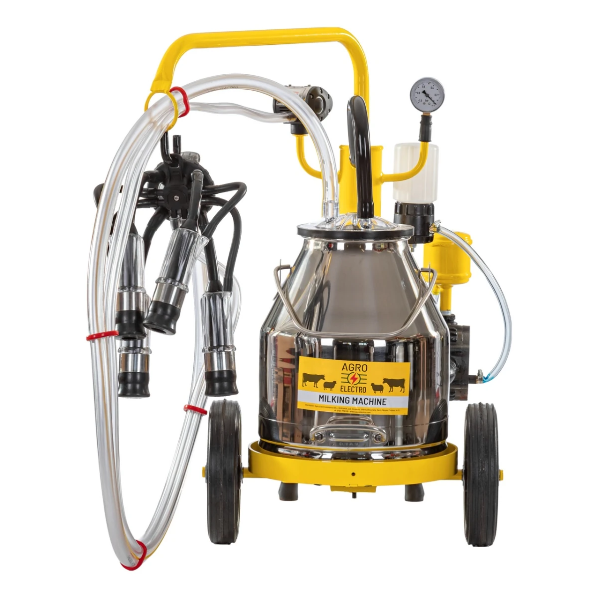 Aparat de muls vaci, cu 1 bidon inox de 25 litri, eco
