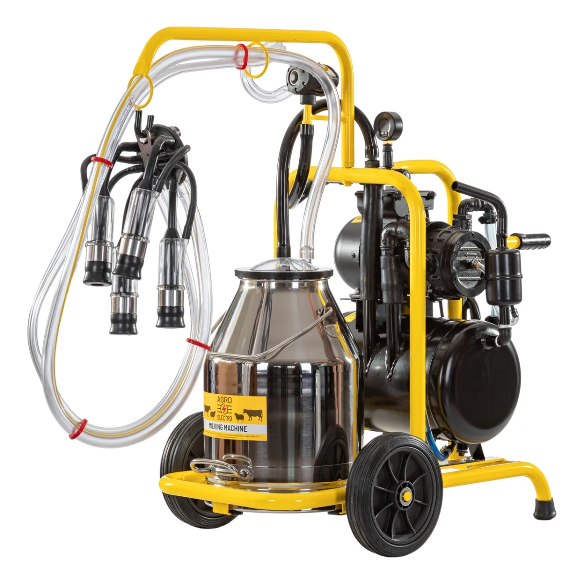 Aparat de muls vaci, cu 1 bidon inox de 30 litri
