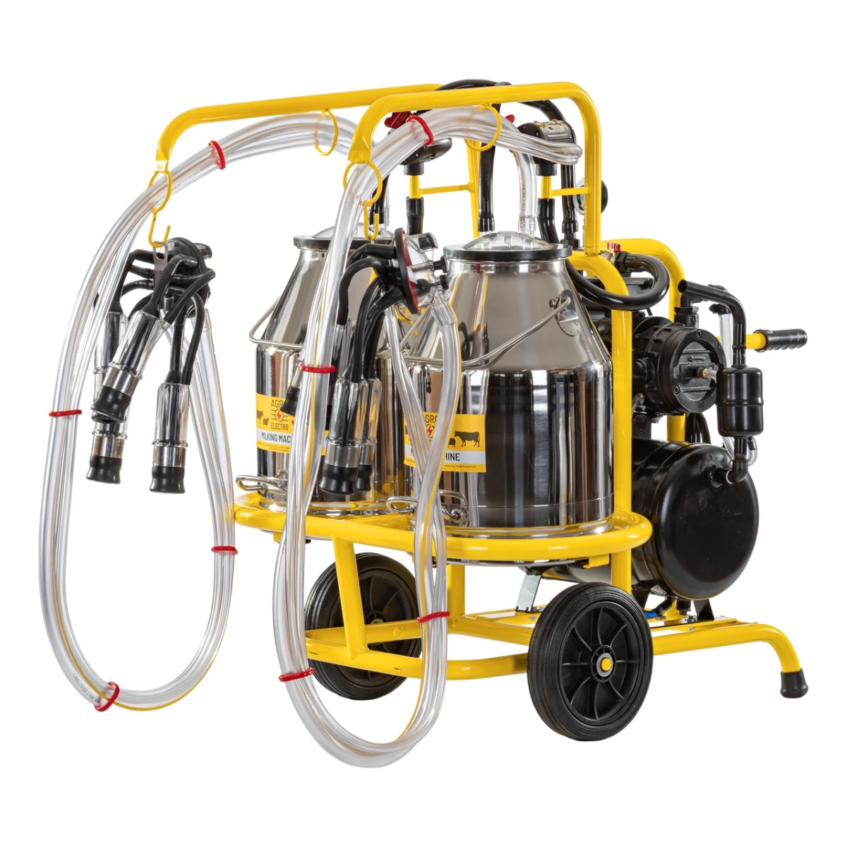 Aparat de muls vaci, 2 posturi, 2 bidoane inox de 30 litri