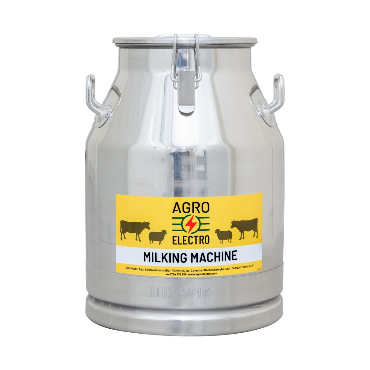 Bidon inox pentru transport lapte, cu capac tip clips, 30 litri :: 30 litri