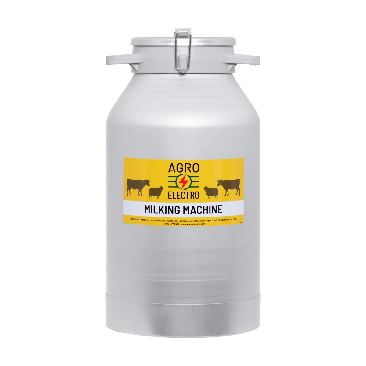 Bidon aluminiu pentru transport lapte, cu capac tip clips, 30 litri :: 30 litri