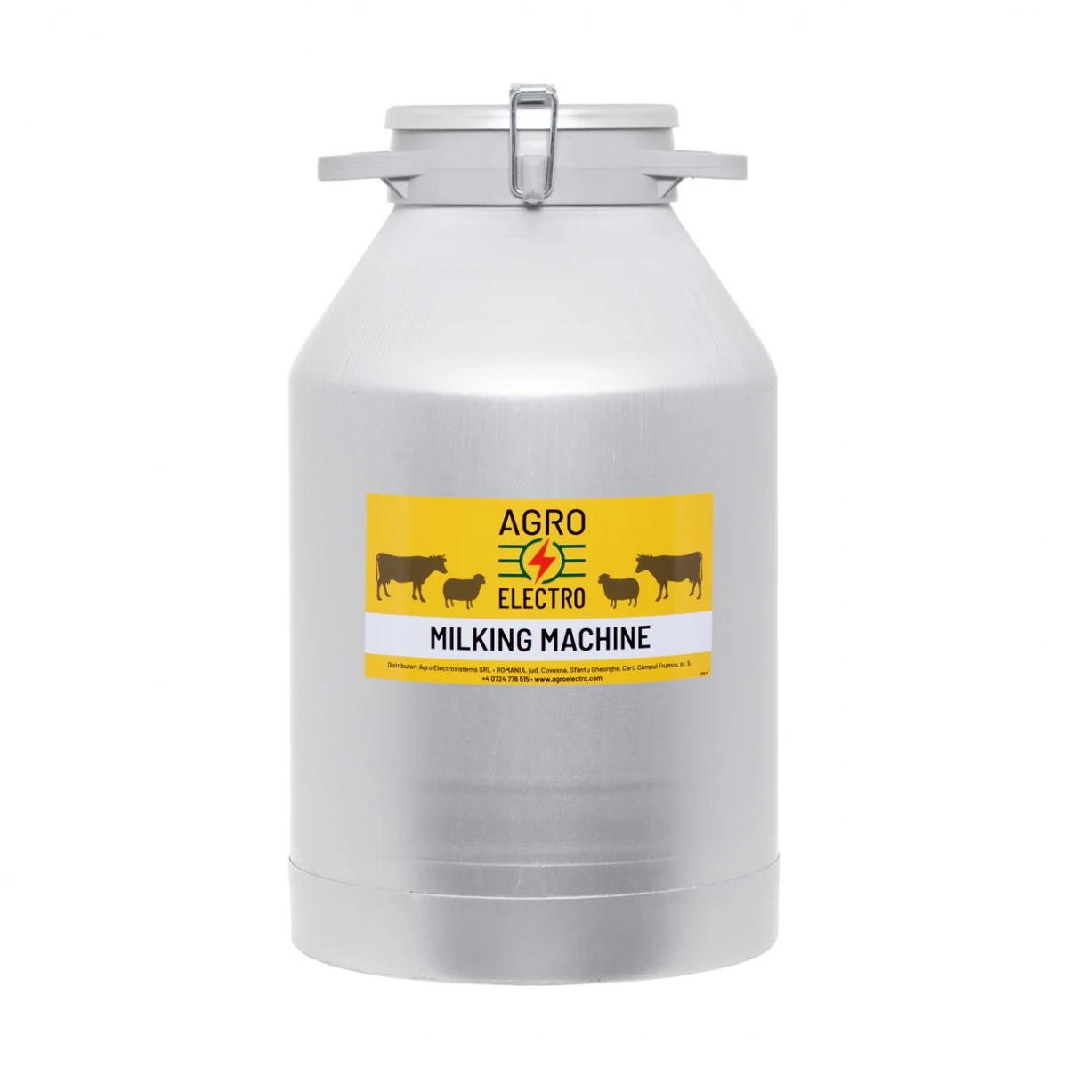 Bidon aluminiu pentru transport lapte, cu capac tip clips, 40 litri :: 40 litri