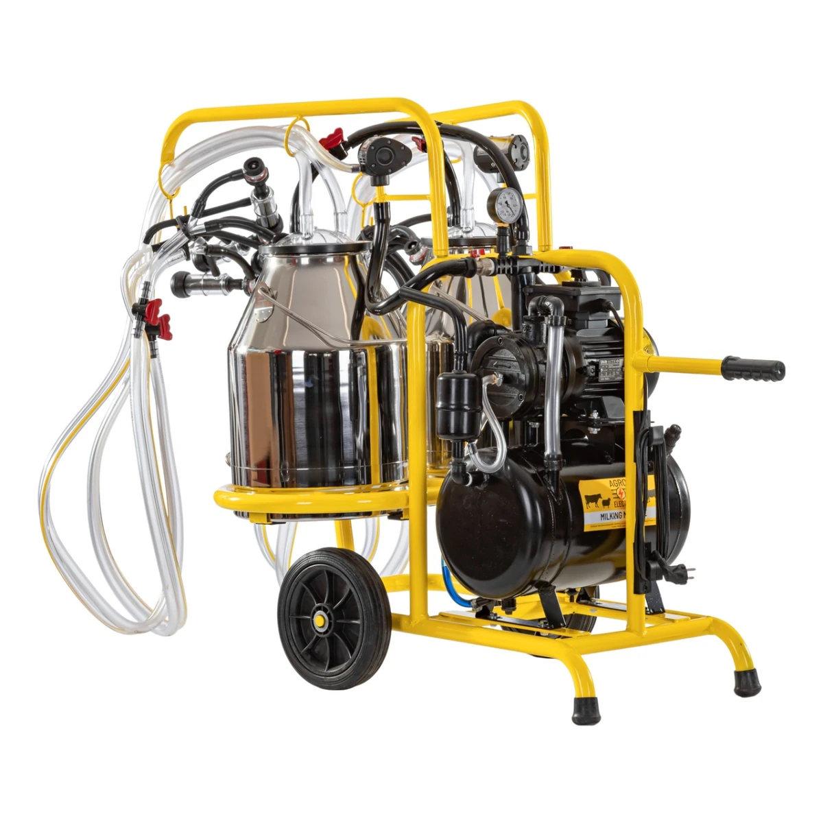 Aparat de muls oi, 4 posturi, 2 bidoane inox de 30 litri