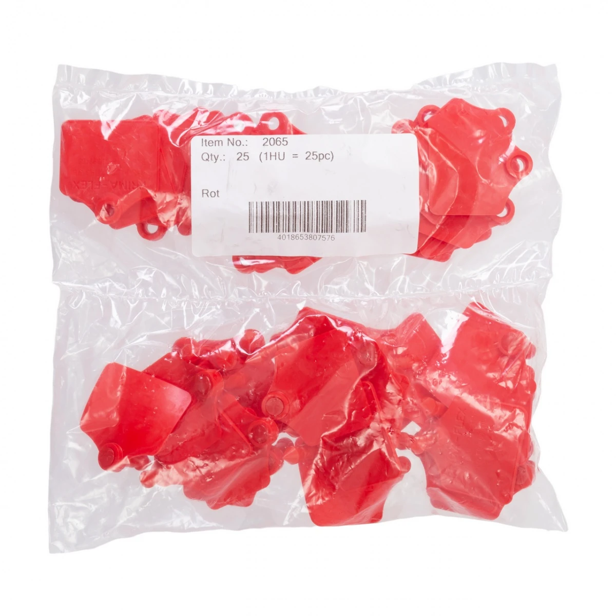 Set crotalii pentru ovine, Prima-Flex, roșu, 4,4 × 4,6 cm, 25 perechi :: Roșu