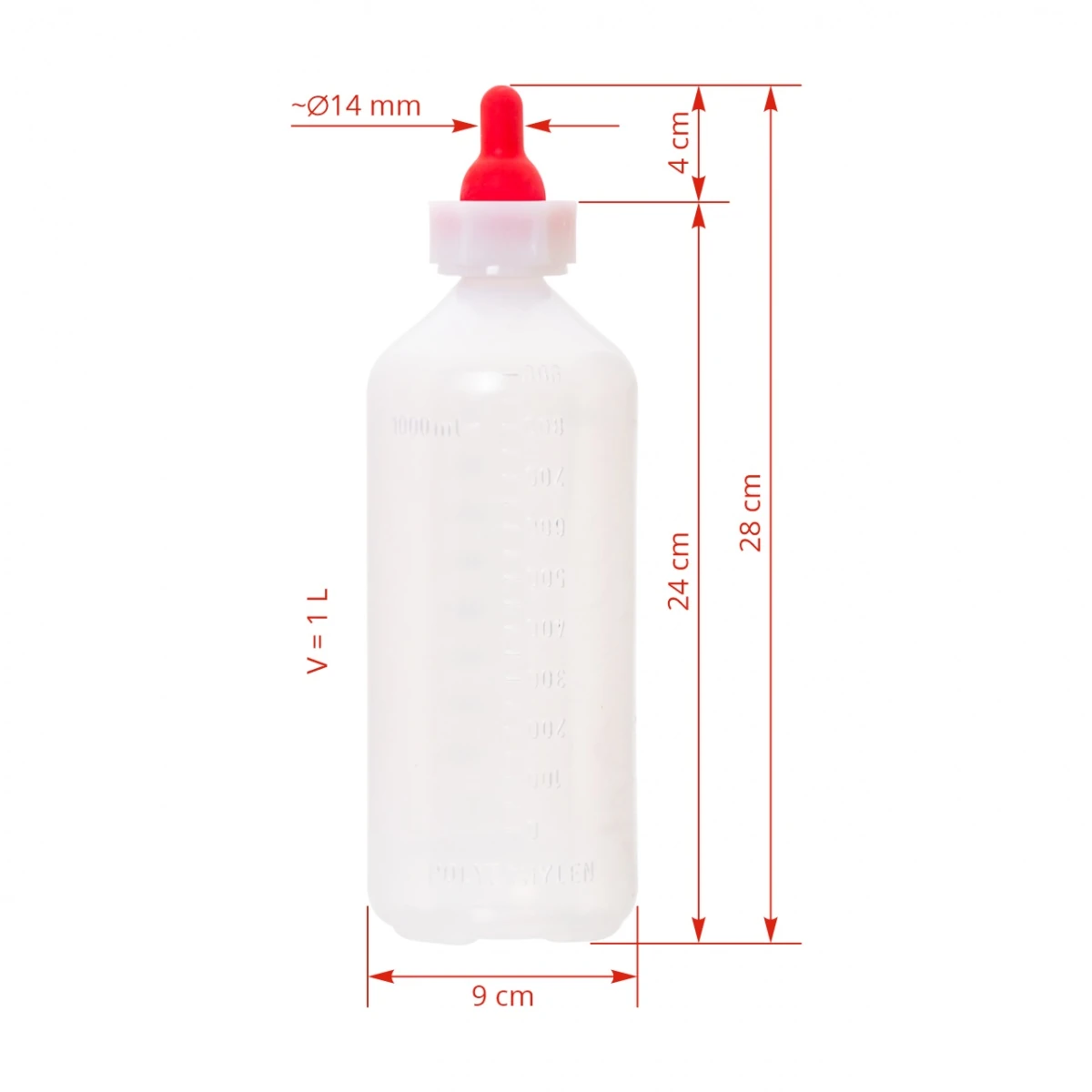 Bidon de alăptare pentru miei și iezi, 1000 ml :: 1000 ml
