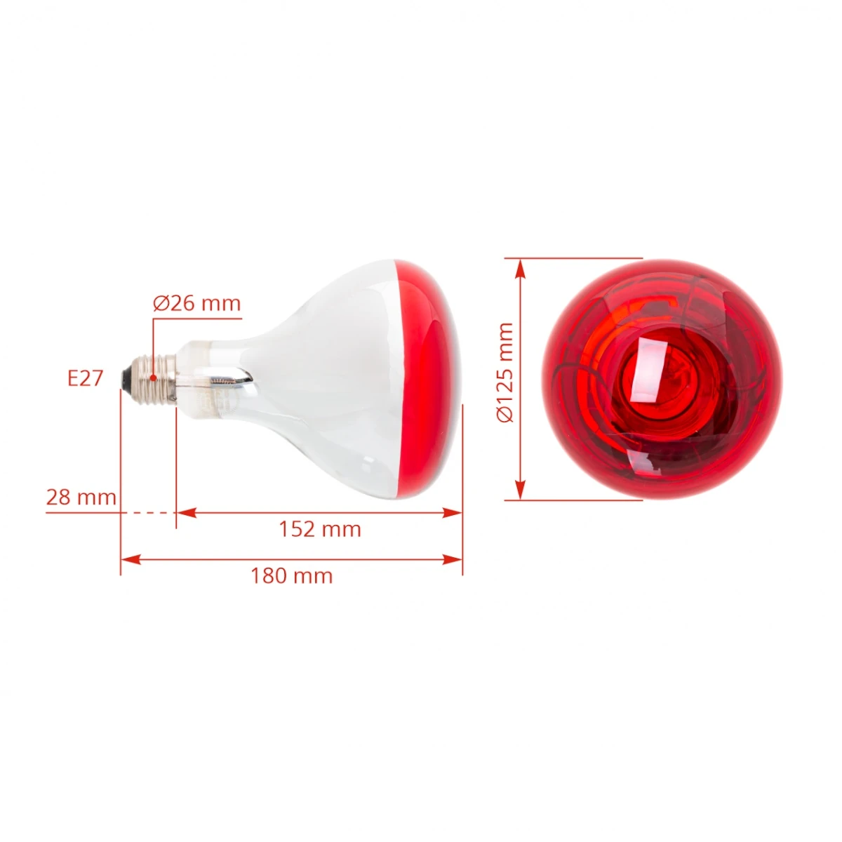 Bec de încălzire cu infraroșu, 150 W, deLux :: 150 W