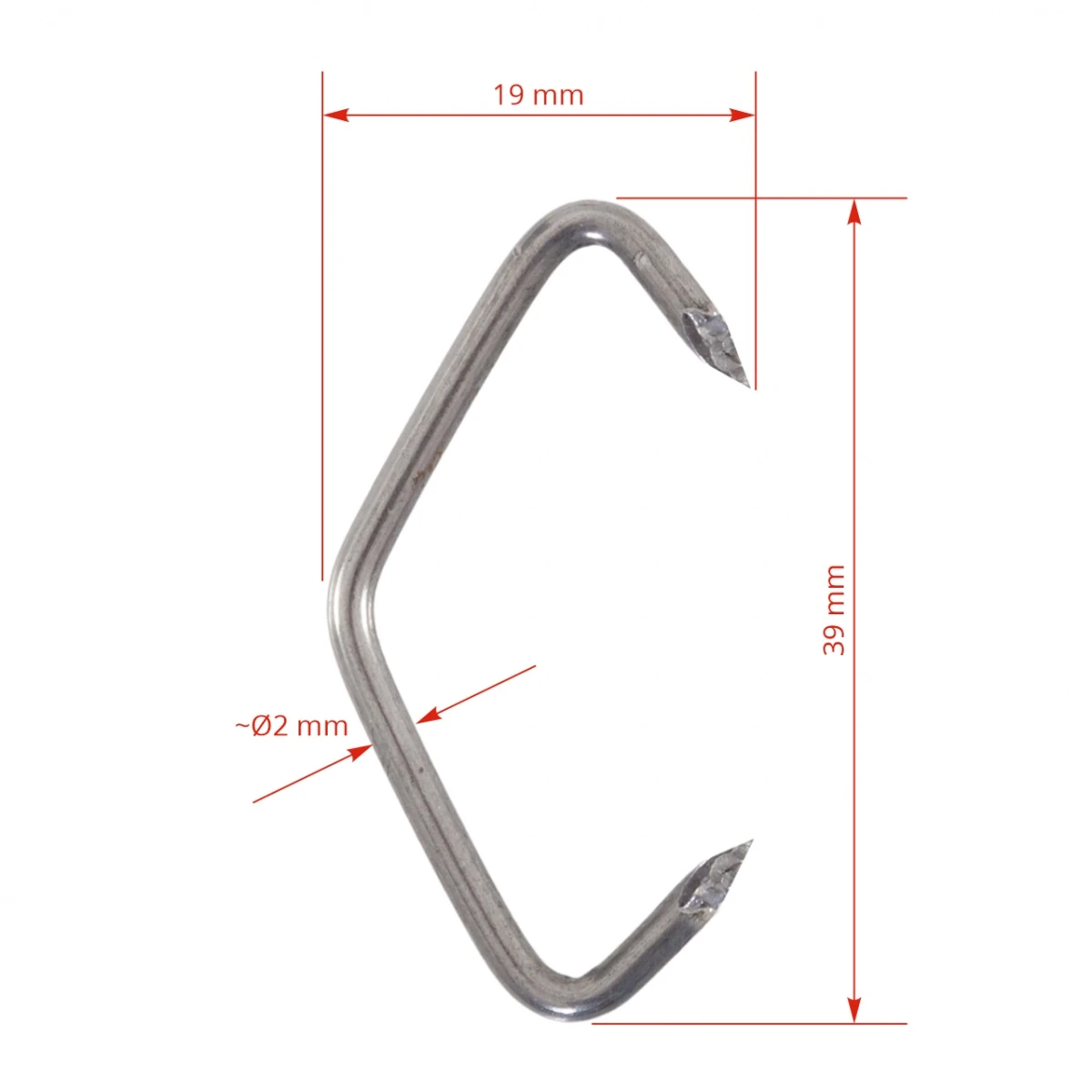 Inele nazale Veteur, pentru porci, nr. 5 (39 mm), 100 buc. :: nr. 5 (39 mm)
