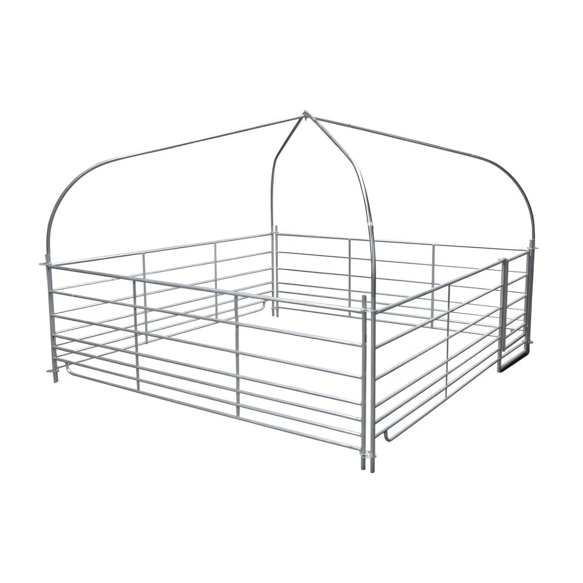 Cort complet cu țarc cu acoperiș, pentru oi și capre, 275 × 275 cm