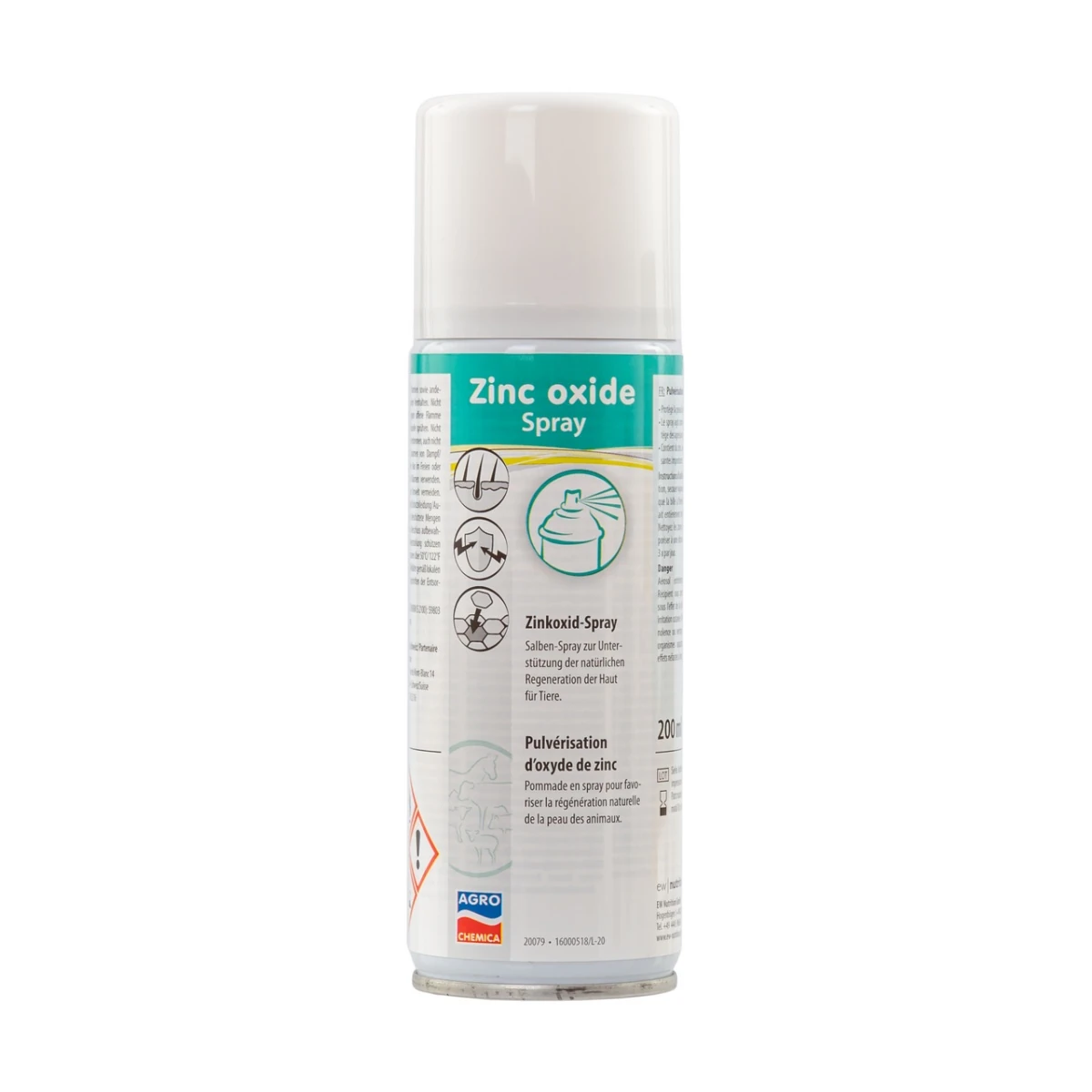 Spray de oxid de zinc pentru facilitarea regenerării naturale a pielii animalelor, 200 ml