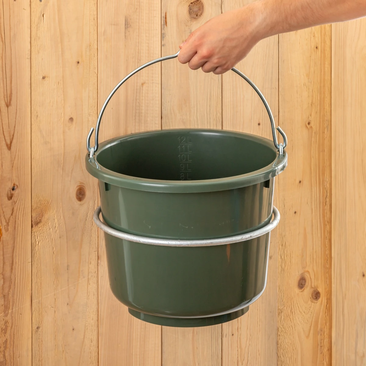 Găleată de grajd și furajare, verde, 12 litri :: 12 litri