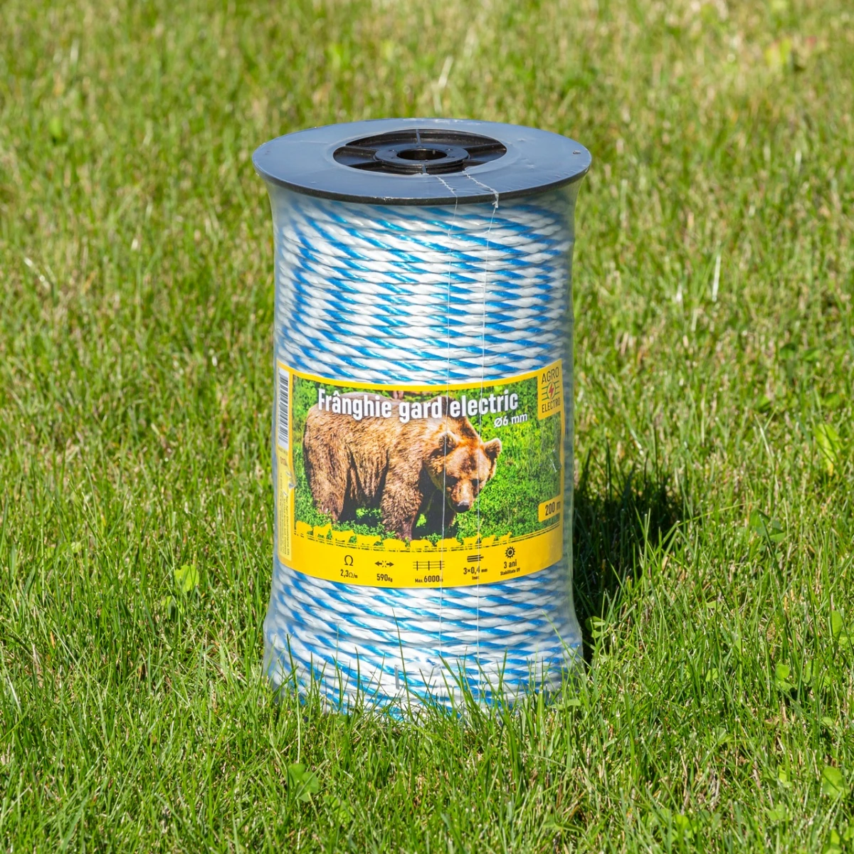 Frânghie gard electric - 200 m - 590 kg - 2,3 Ω/m