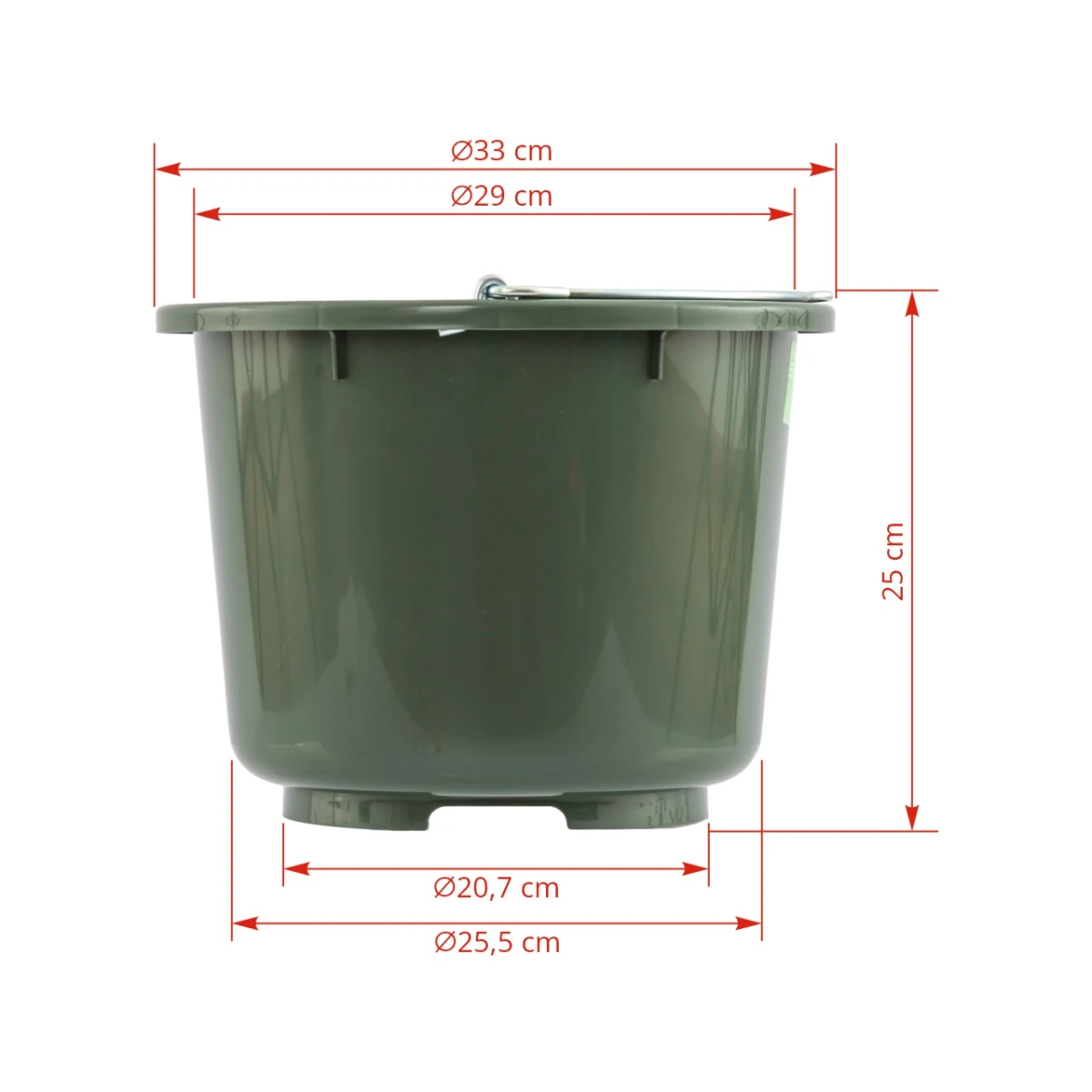 Găleată de grajd și furajare, verde, 12 litri :: 12 litri