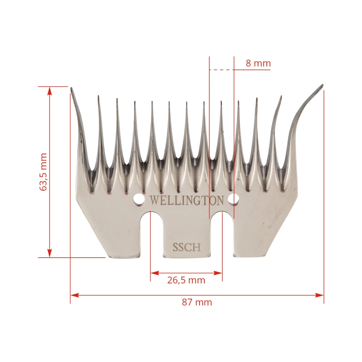 Cuțit inferior curbat cu 13 dinți, Wellington