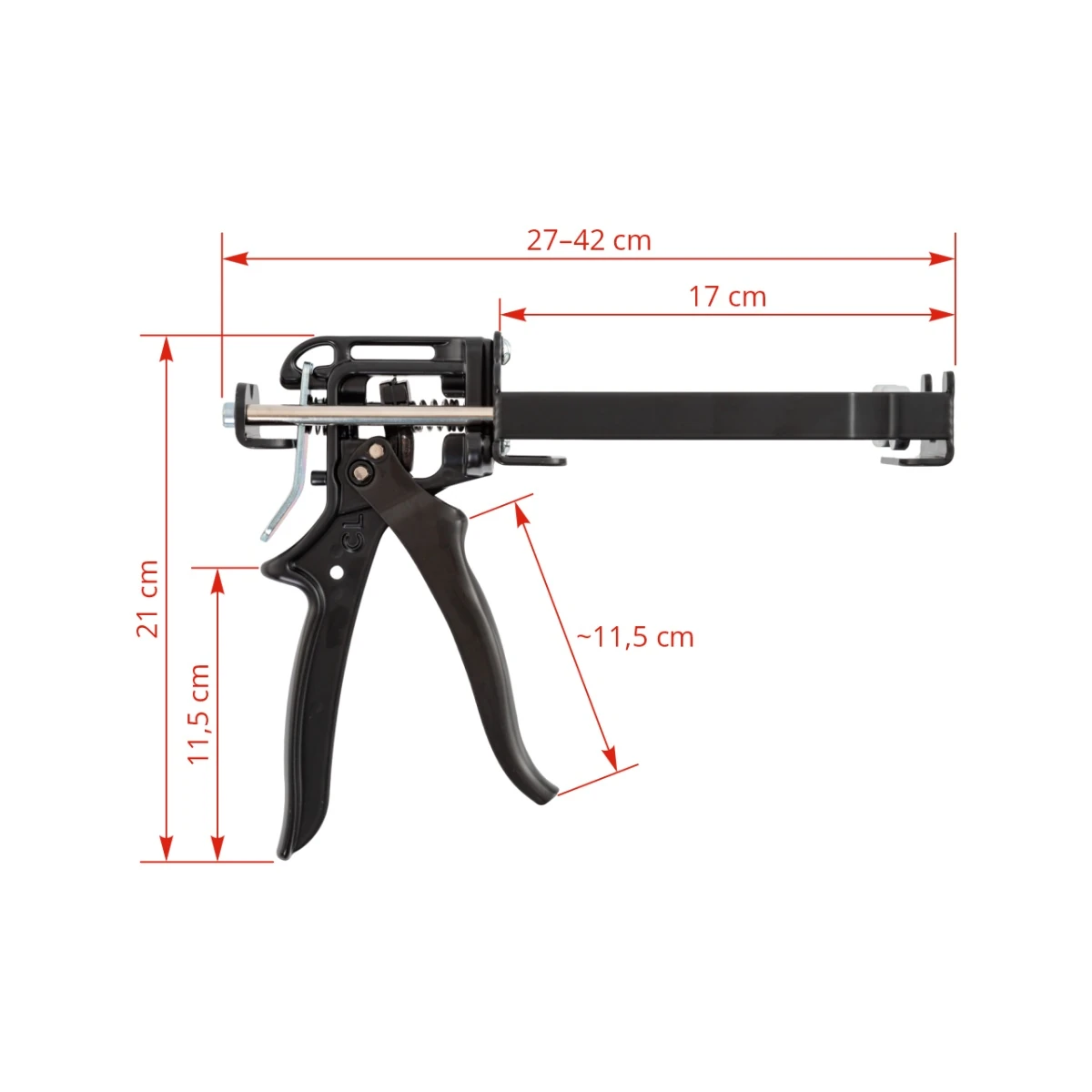 Pistol dozator pentru cartuș cu adeziv din 2 componente de tip 160 ml
