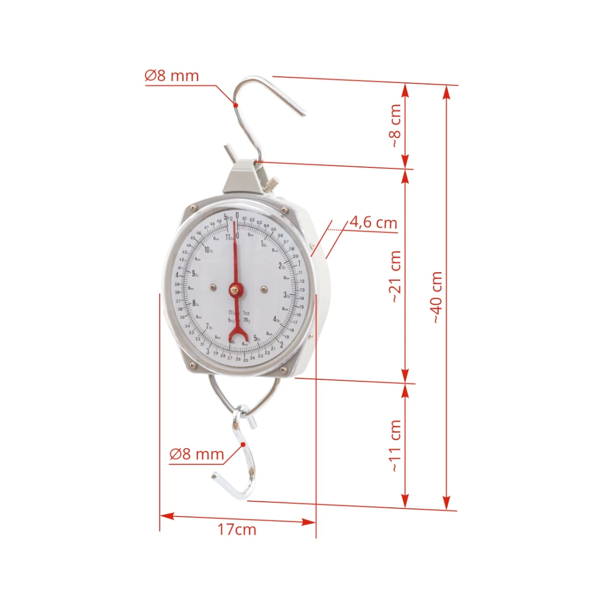 Cântar suspendat premium, 5 kg :: 5 kg