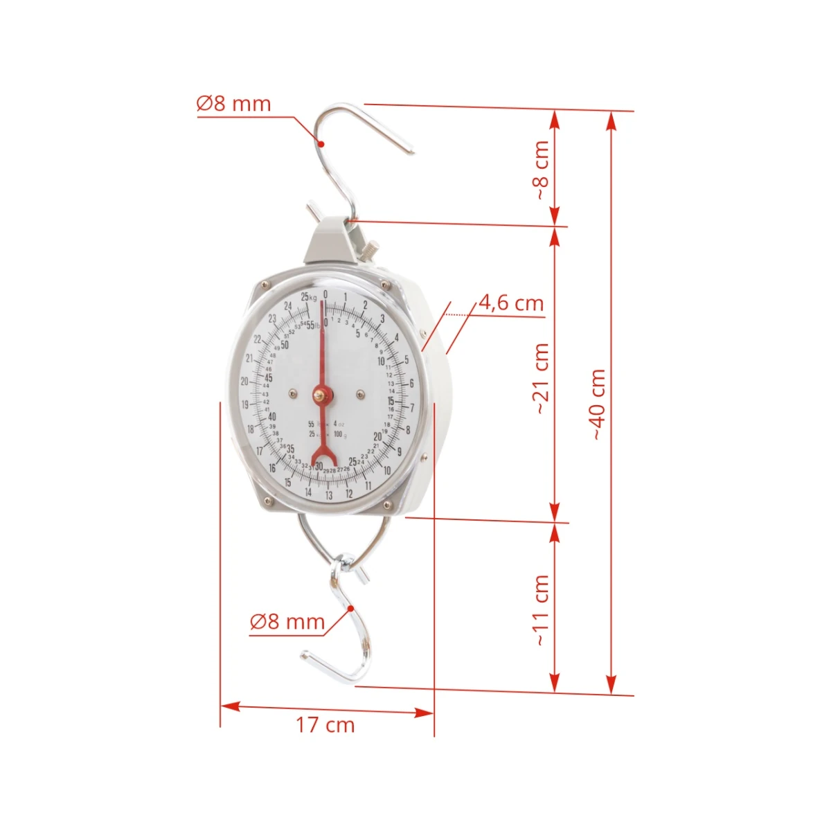 Cântar suspendat premium, 25 kg :: 25 kg