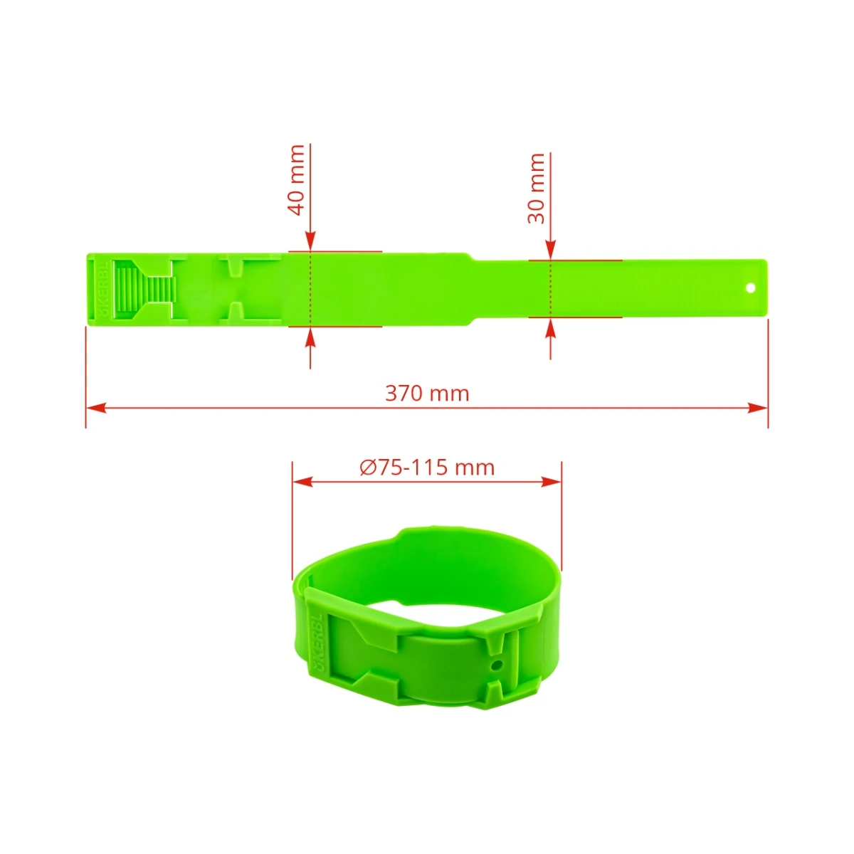 Brățară de marcaj pentru vaci, plastic, verde :: Verde