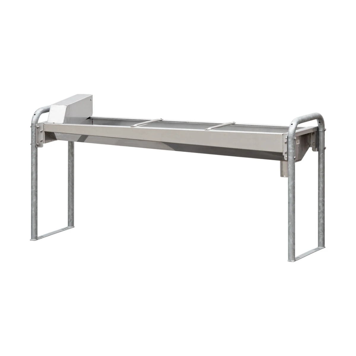 Adăpătoare inox cu picior zincat, 207 × 60 cm, 95 litri