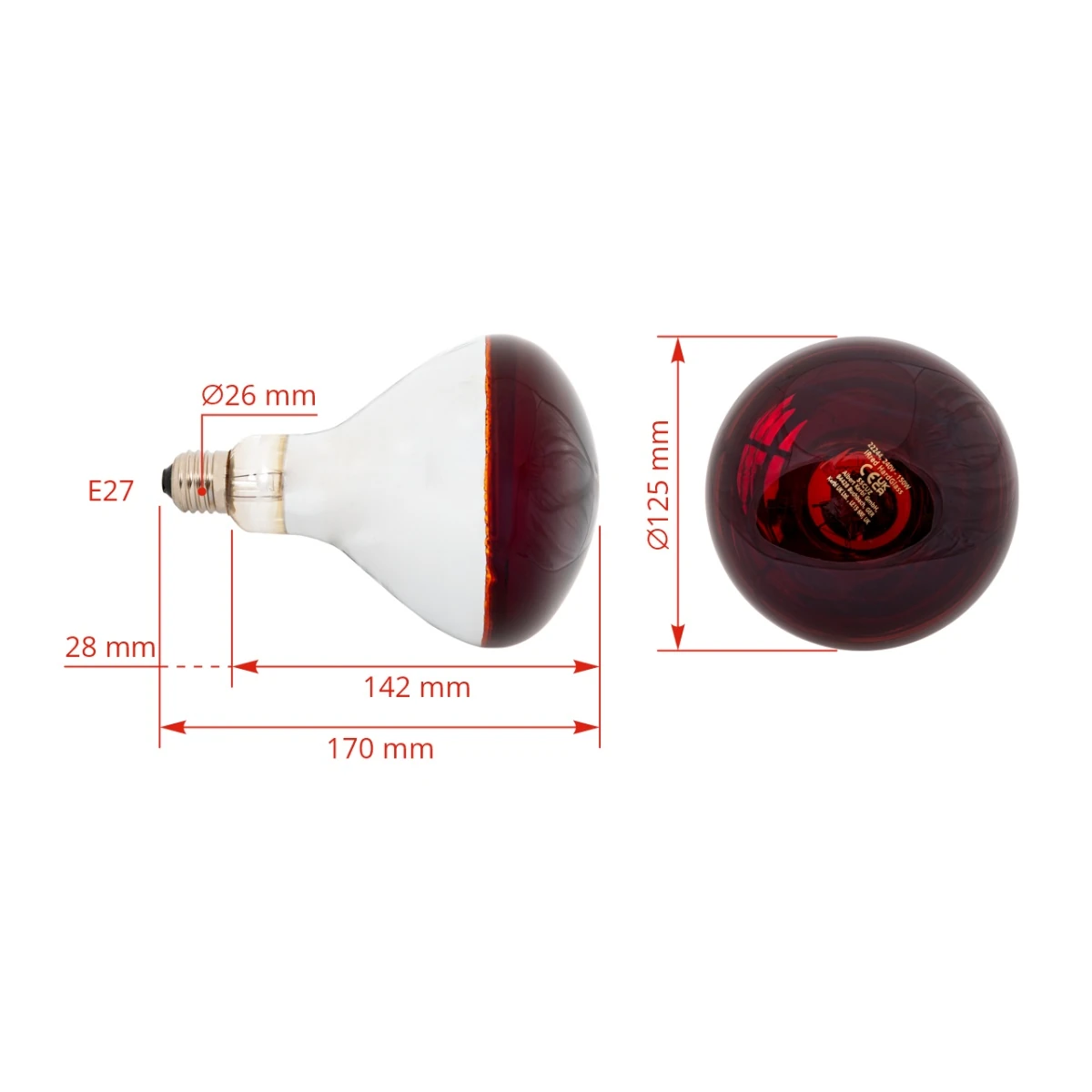 Bec de încălzire cu infraroșu, 150 W, Kerbl :: 150 W
