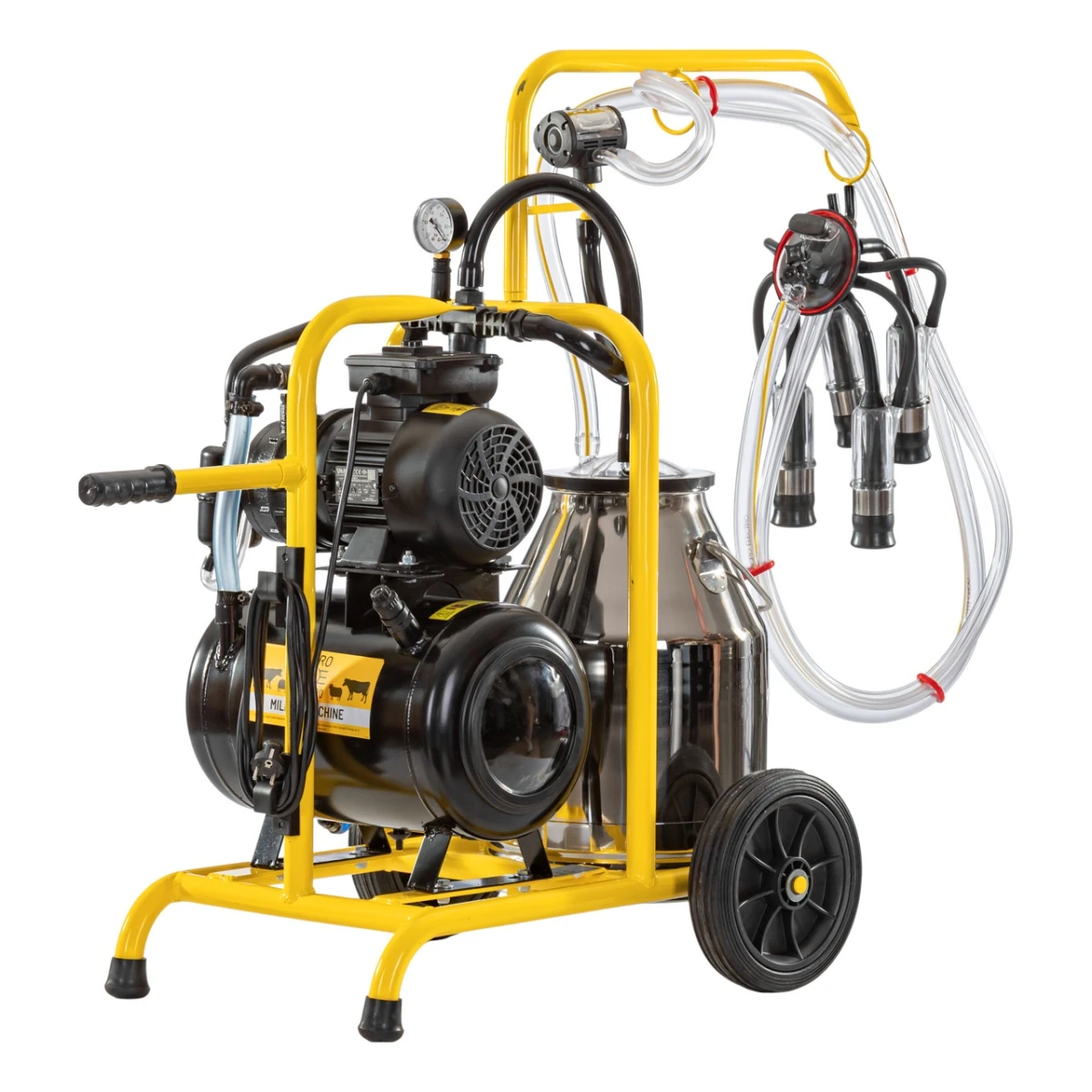 Aparat de muls vaci, cu 1 bidon inox de 30 litri