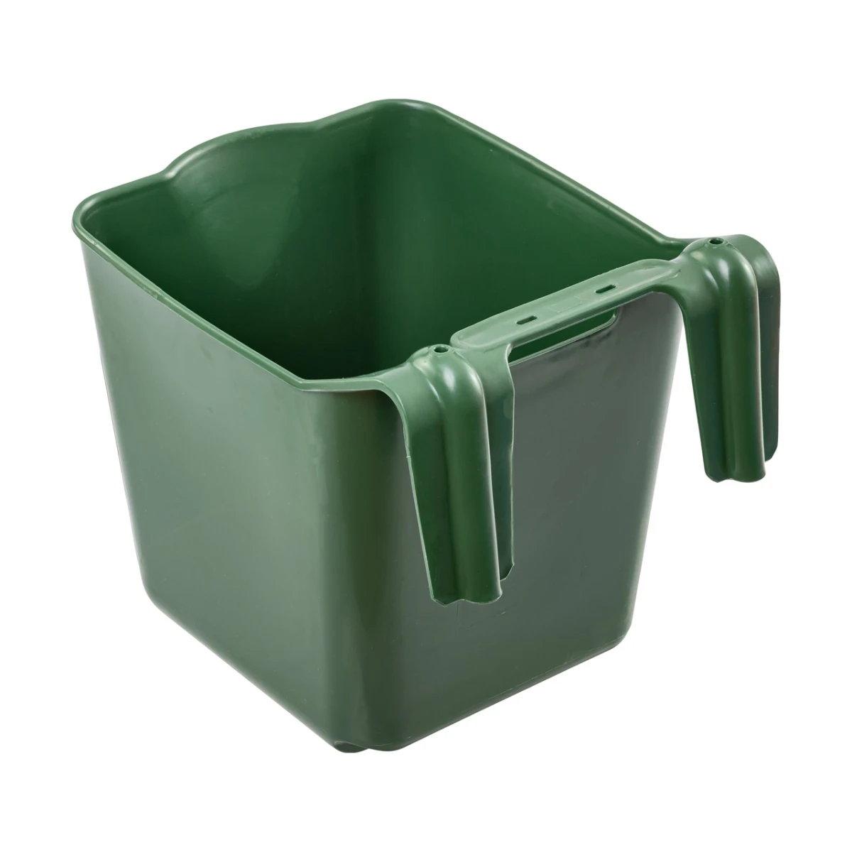 Găleată de hrănire, cu suport pentru suspendare, formă pătrată, verde închis, 13 litri :: Verde închis