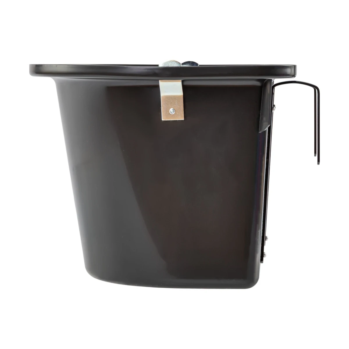 Găleată de hrănire pentru cabaline, cu dispozitiv de fixare și mâner, negru, 12 litri :: Negru