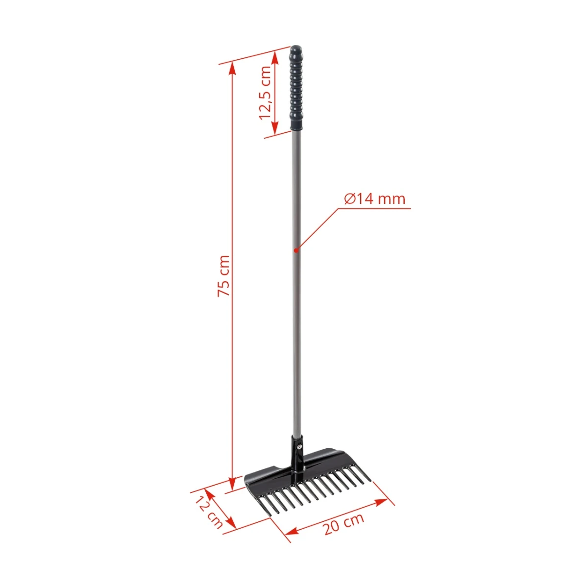 Greblă pentru curățare bălegar, Mistboy, negru, 75 cm