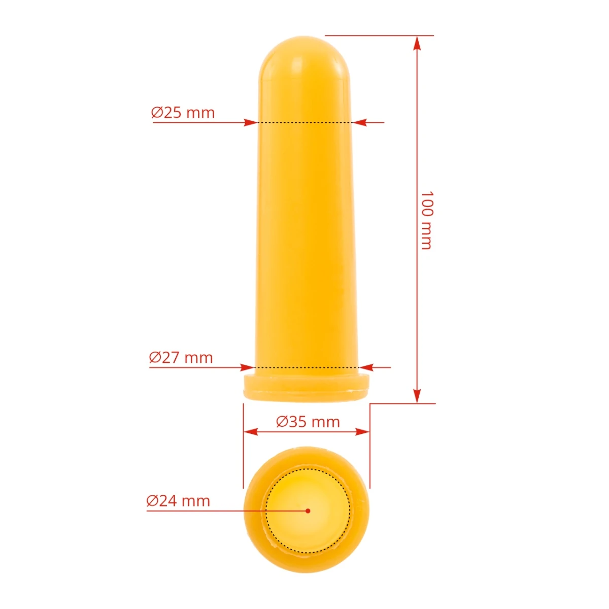 Tetină conică din latex, cu gaură cruce