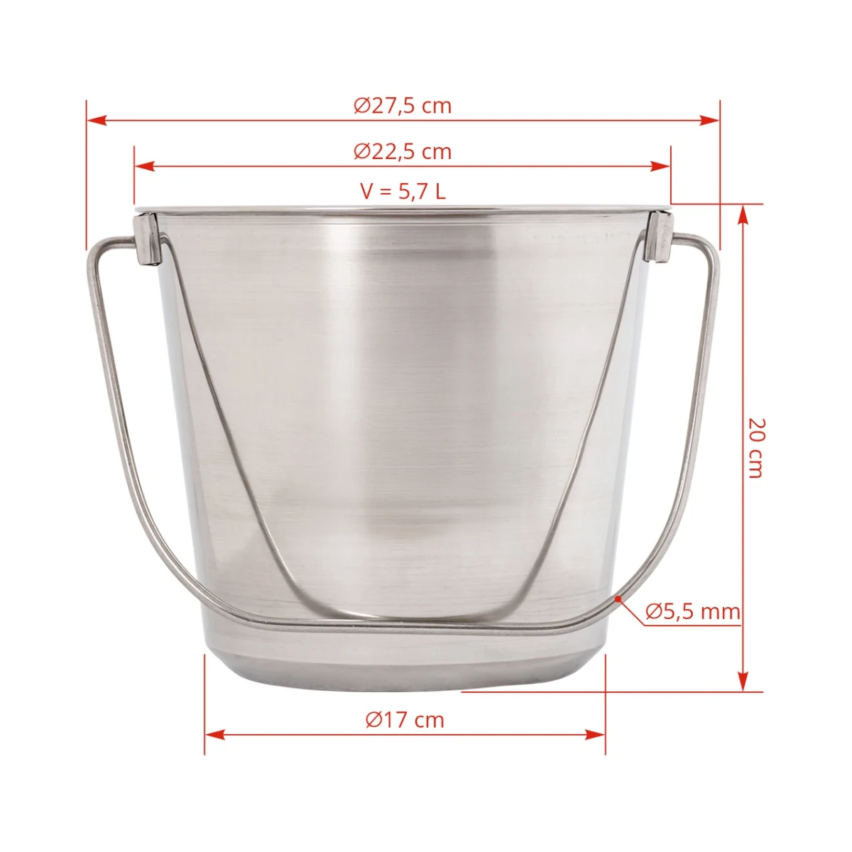 Găleată din inox, 5,7 litri :: 5,7 litri