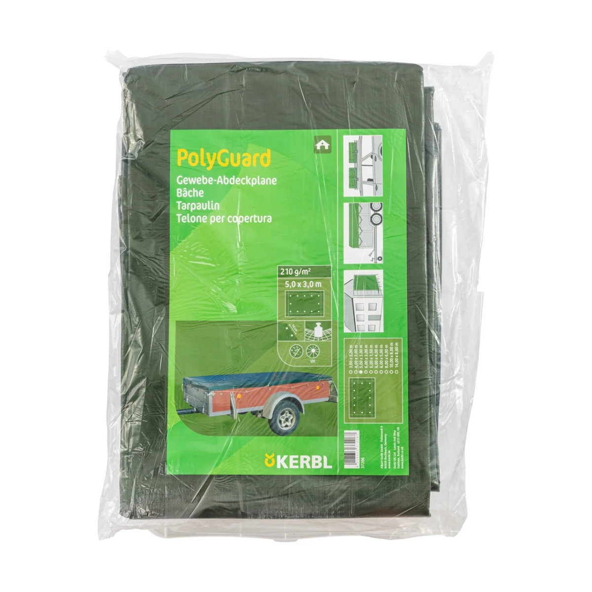 Prelată de protecție, PolyGuard, 210 g/m², 5 × 3 m