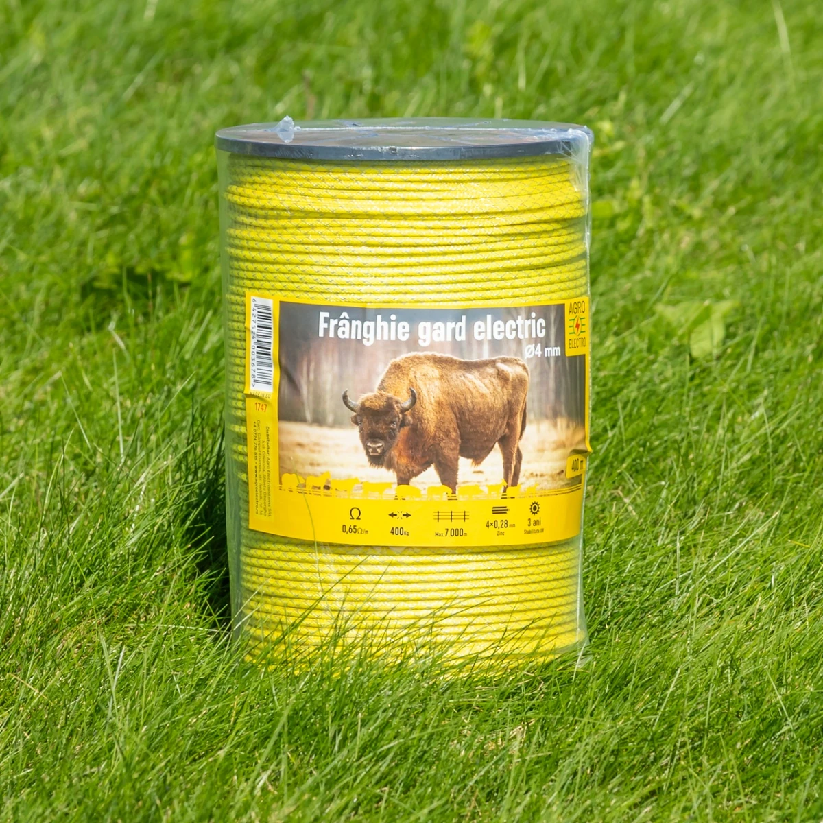Frânghie gard electric țesut - 400 m - 400 kg - 0,65 Ω/m