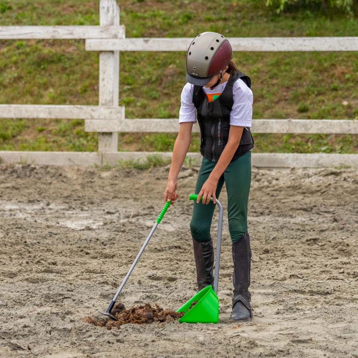Lopată Mistboy Mini cu greblă, verde, 60 cm :: Verde