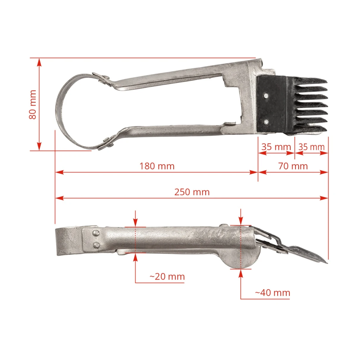 Foarfecă de tuns oi, cu dinți rari, pentru tuns ocazional, 25 cm