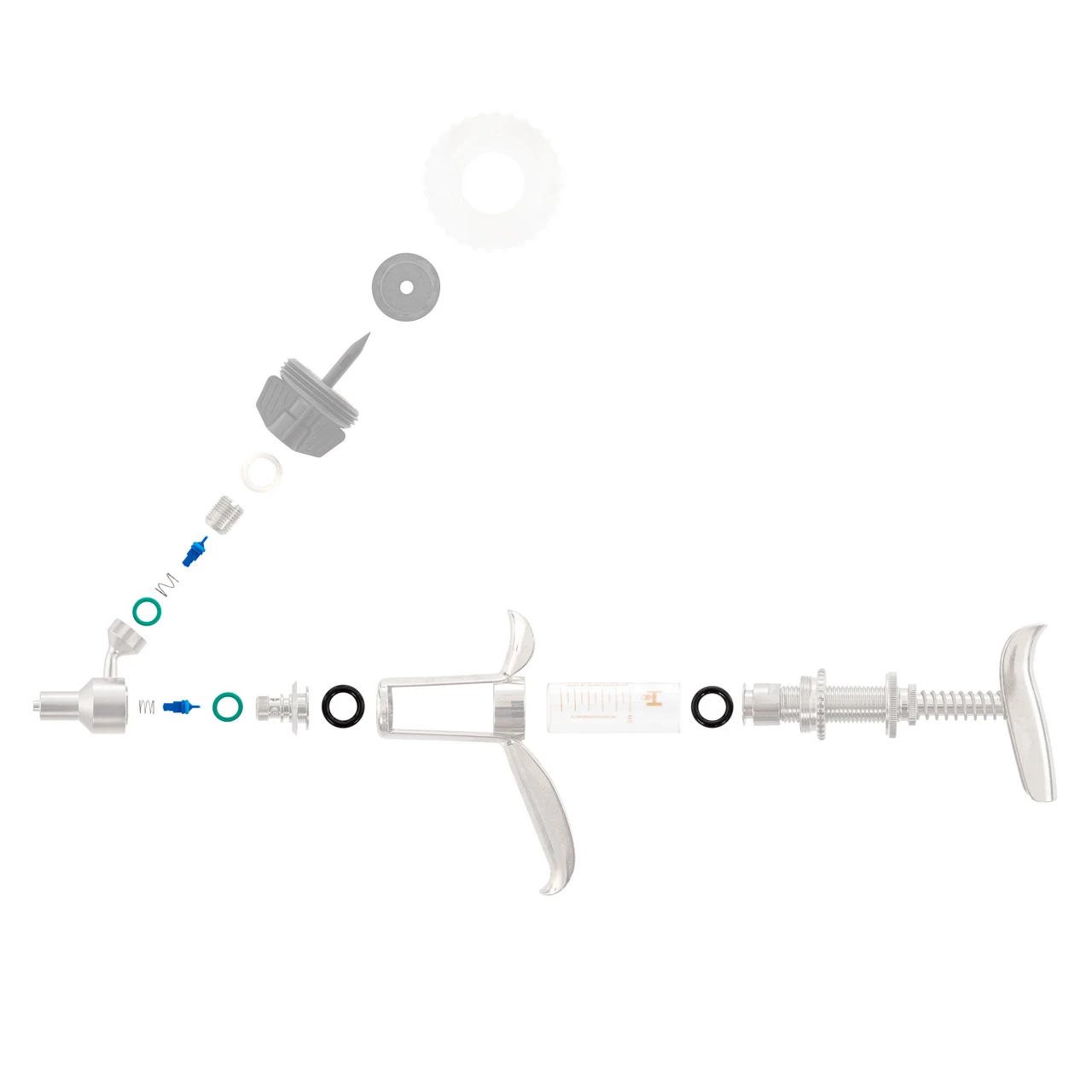 Set de garnitură, arc și ventil pentru seringa automată HSW Ferro-Matic 0,1–5 ml