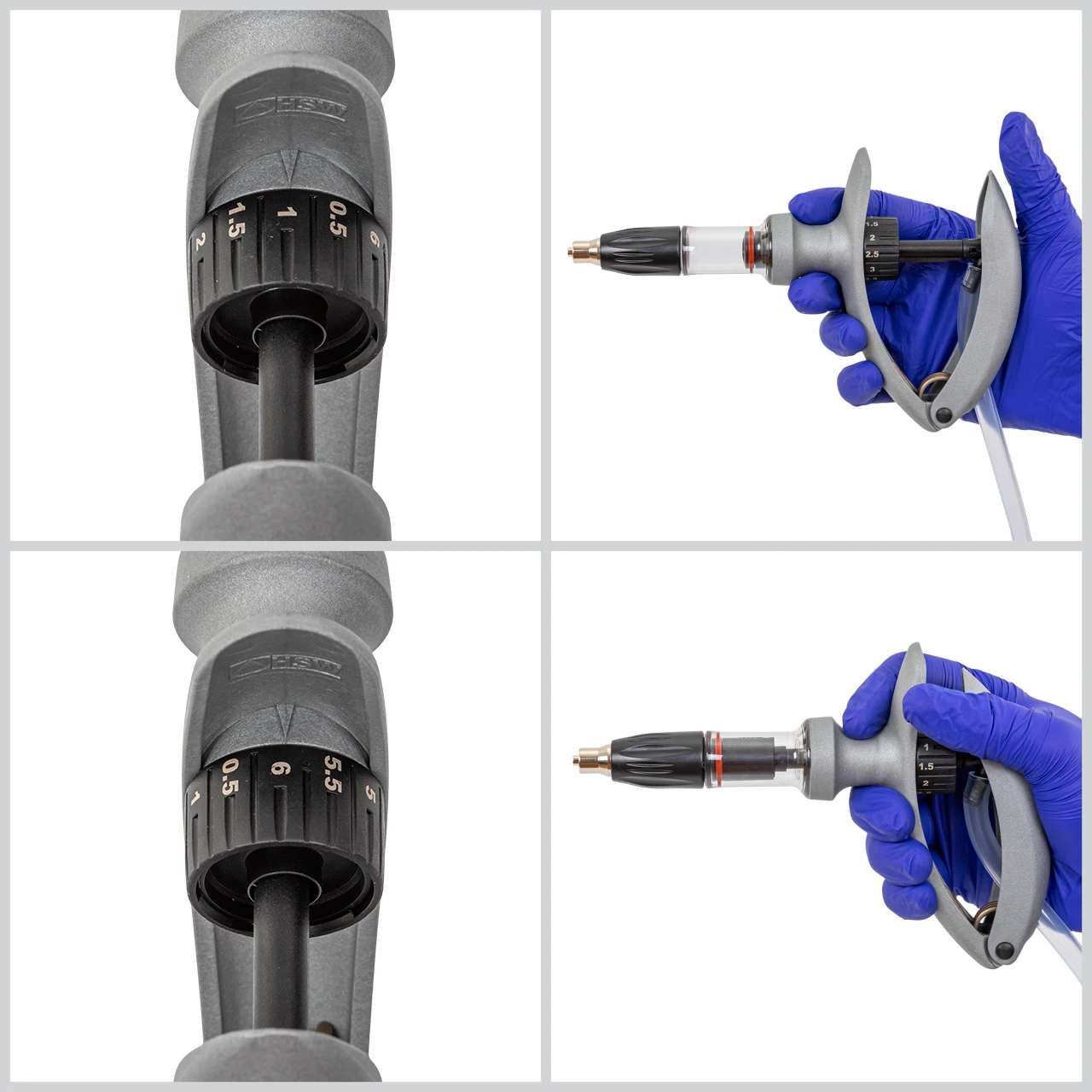 Seringă automată HSW ECO-Matic cu atașament de furtun, Luer Lock, 0,5-6 ml