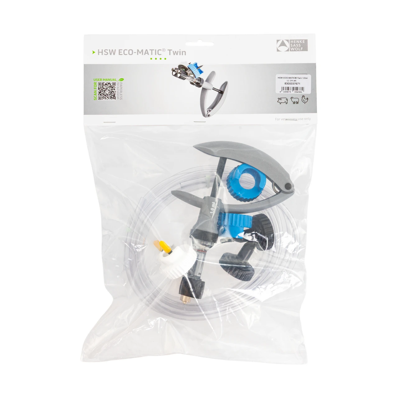 Seringă automată HSW ECO-Matic Twin cu atașament de furtun, Luer Lock, 1-2 ml